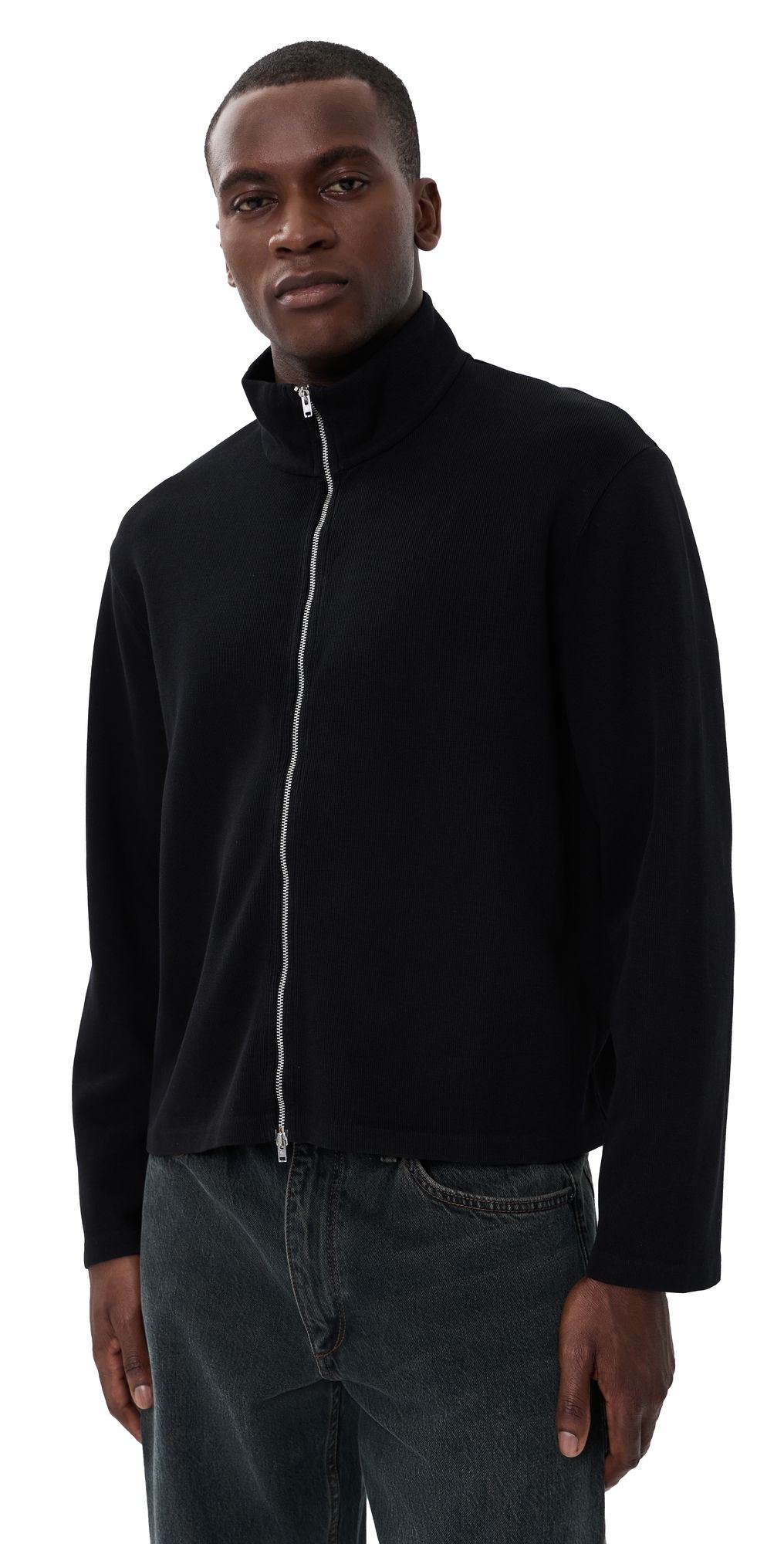 Our Legacy Ribbed Zip Sweater Jacket Black Athletic Rib 50