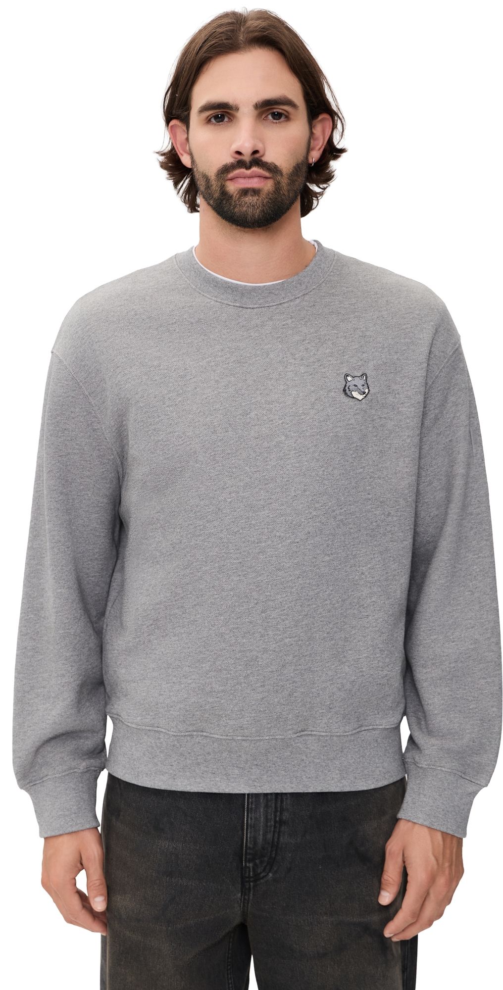 Maison Kitsuné Fox Head Comfort Sweatshirt Medium Grey Melange XL