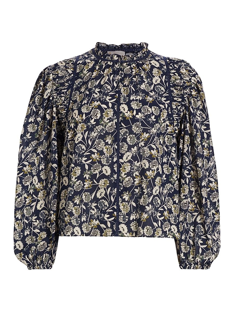 Women's Delaney Lace-Detail Top - Navy Night - Size Medium