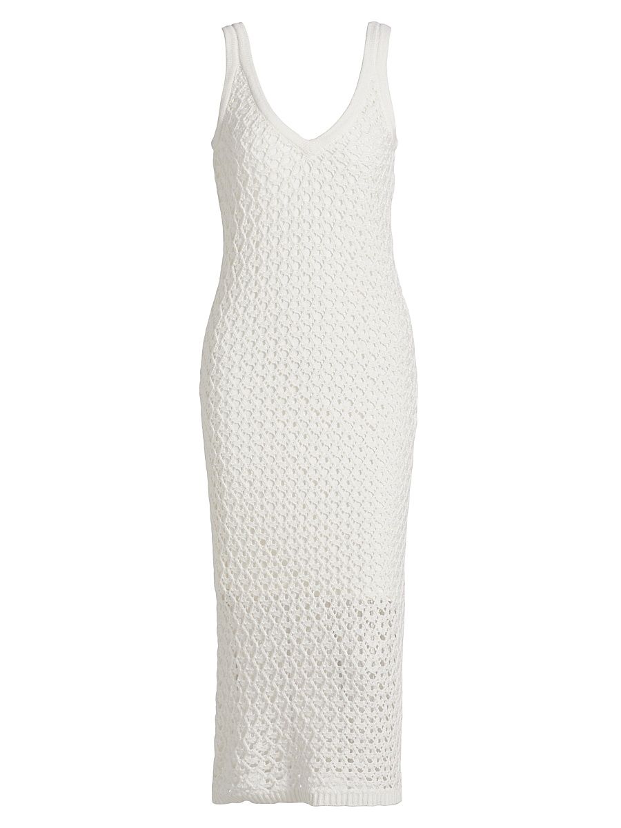 Women's Kayla Crocheted Cotton Midi-Dress - Optic - Size XL