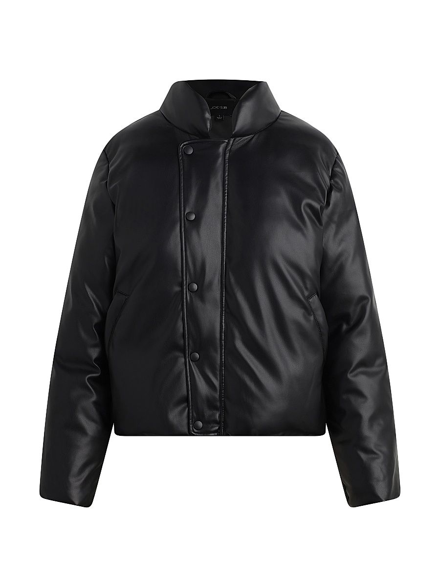 Women's The Kiki Padded Faux Leather Bomber Jacket - Black - Size XS
