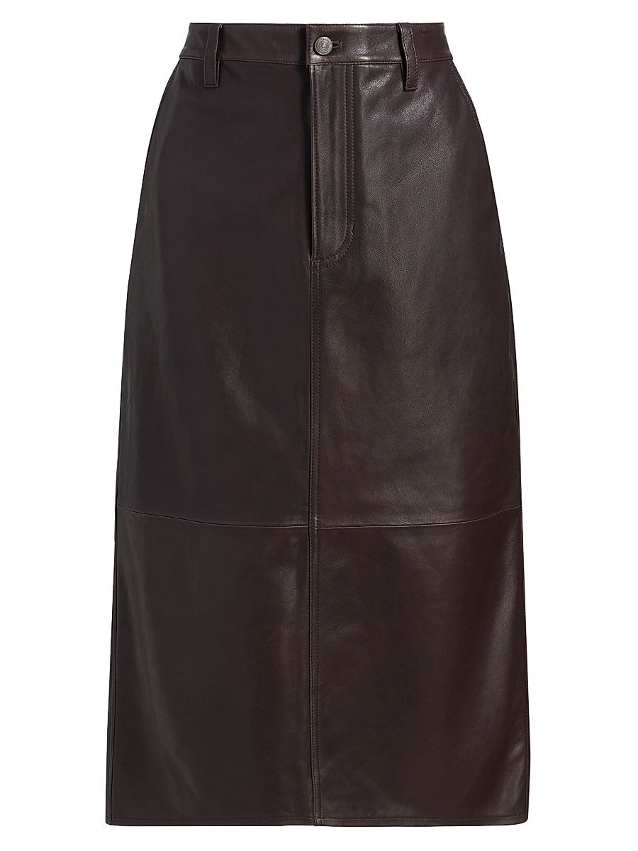 Women's The Leather Trouser Skirt - Carob - Size 30