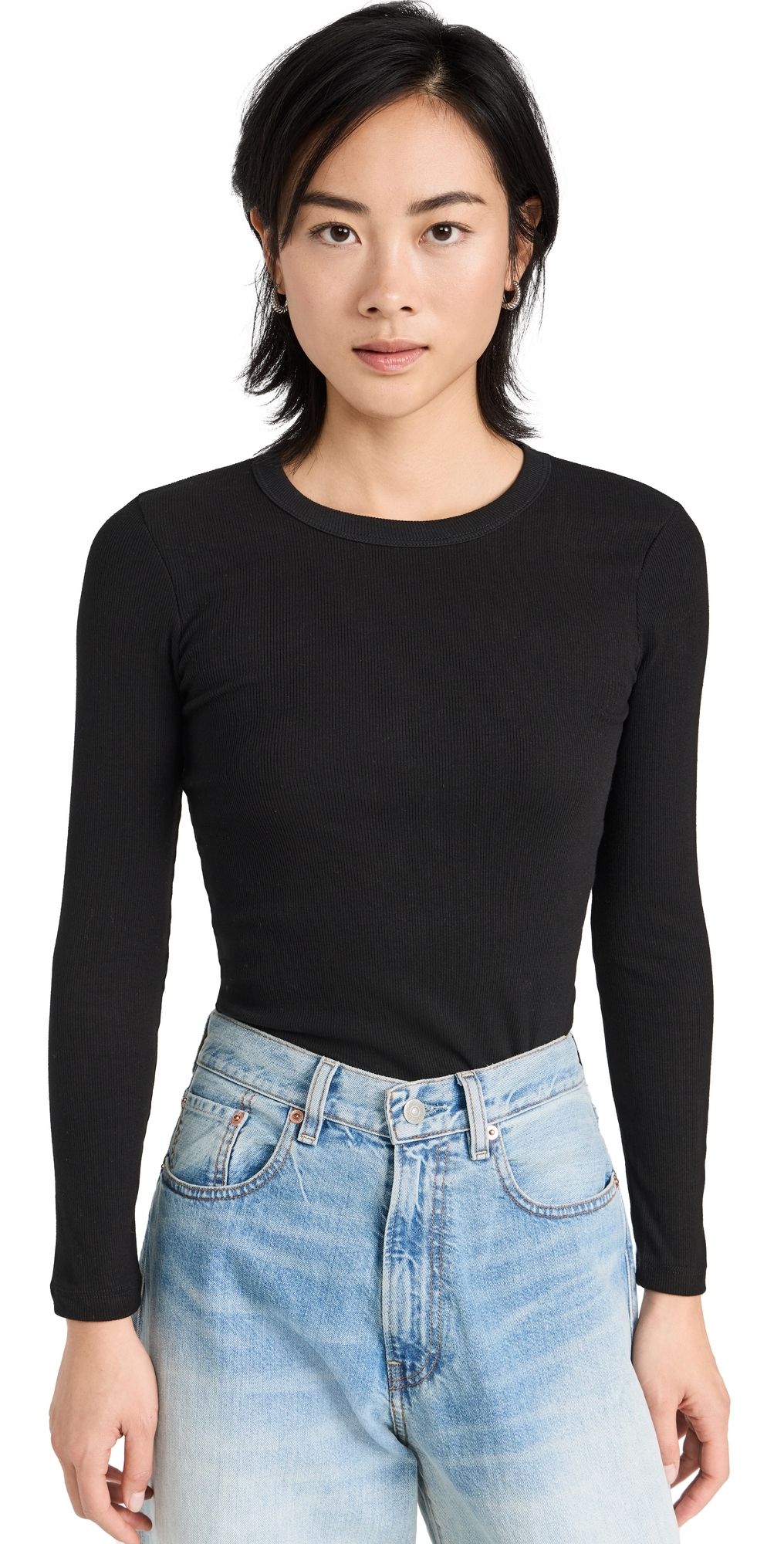 Leset Kelly Slim Fit Long Sleeve Top Black XL