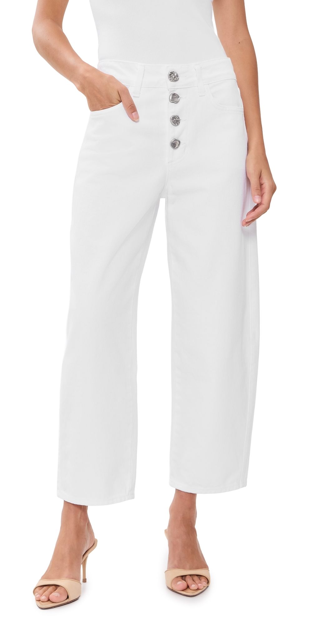 L'AGENCE Liora High Rise Stovepipe Jeans Blanc 32