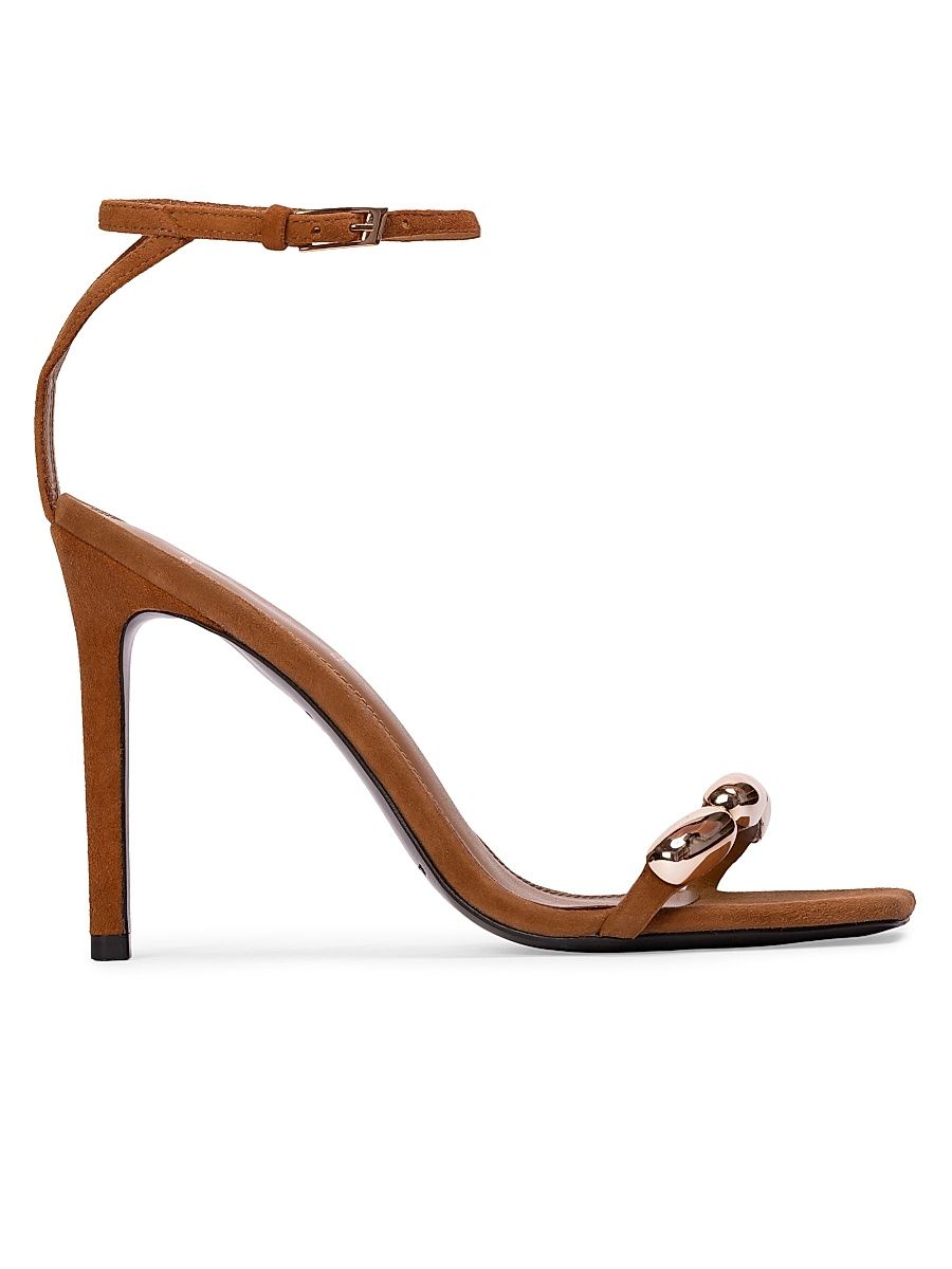 Women's Willa 100MM Suede Sandals - Caramel Suede - Size 11