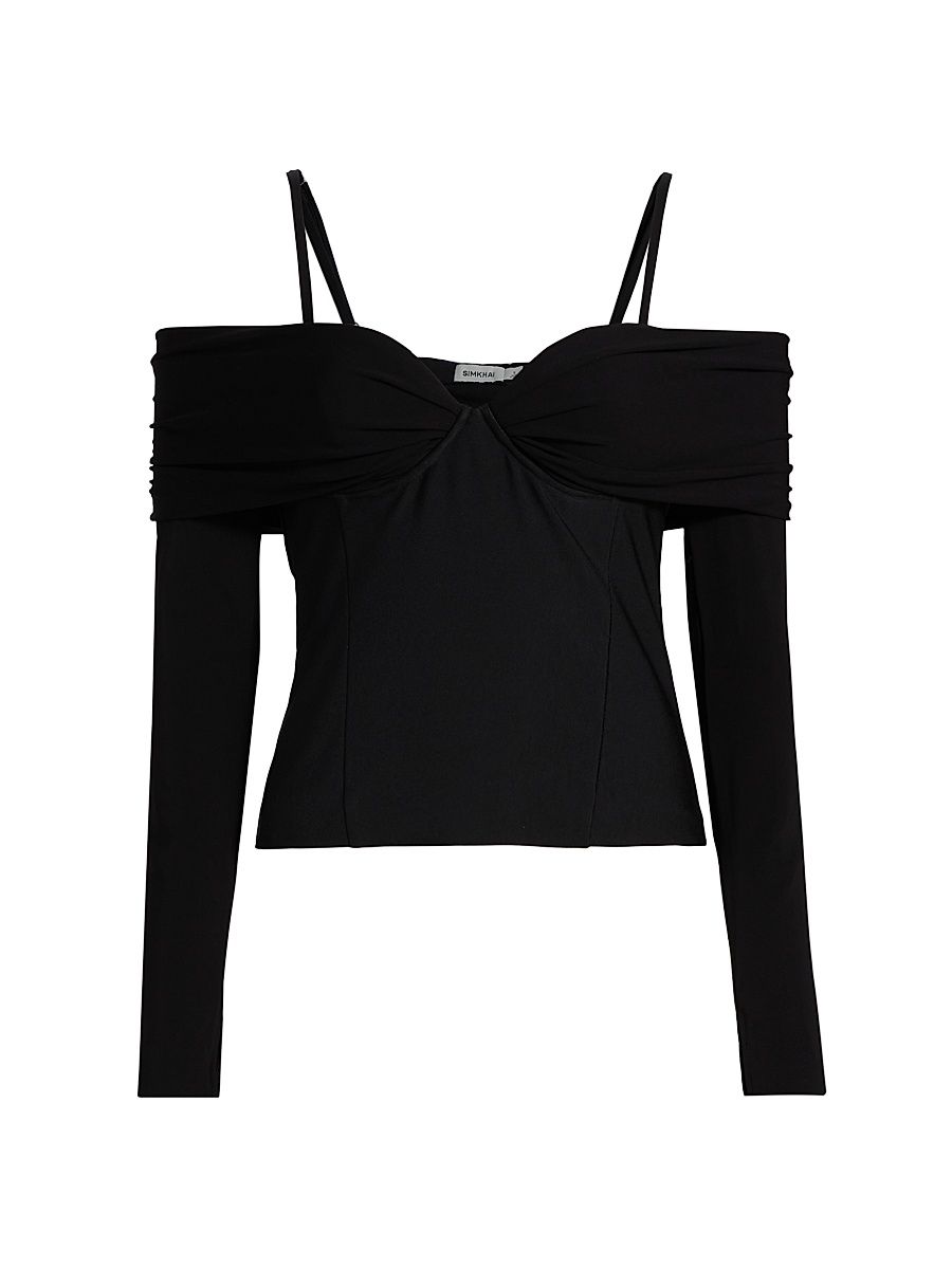 Women's Hazel Off-the-Shoulder Top - Black - Size Small