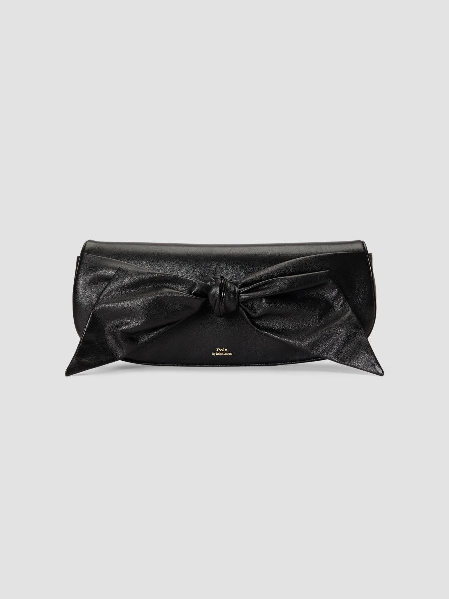 Polo Ralph Lauren Women's Bow Leather Clutch - Black