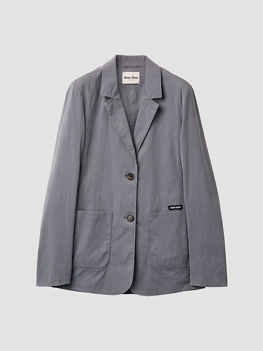 Women's Washed Stretch Poplin Jacket - Grey - Size 4