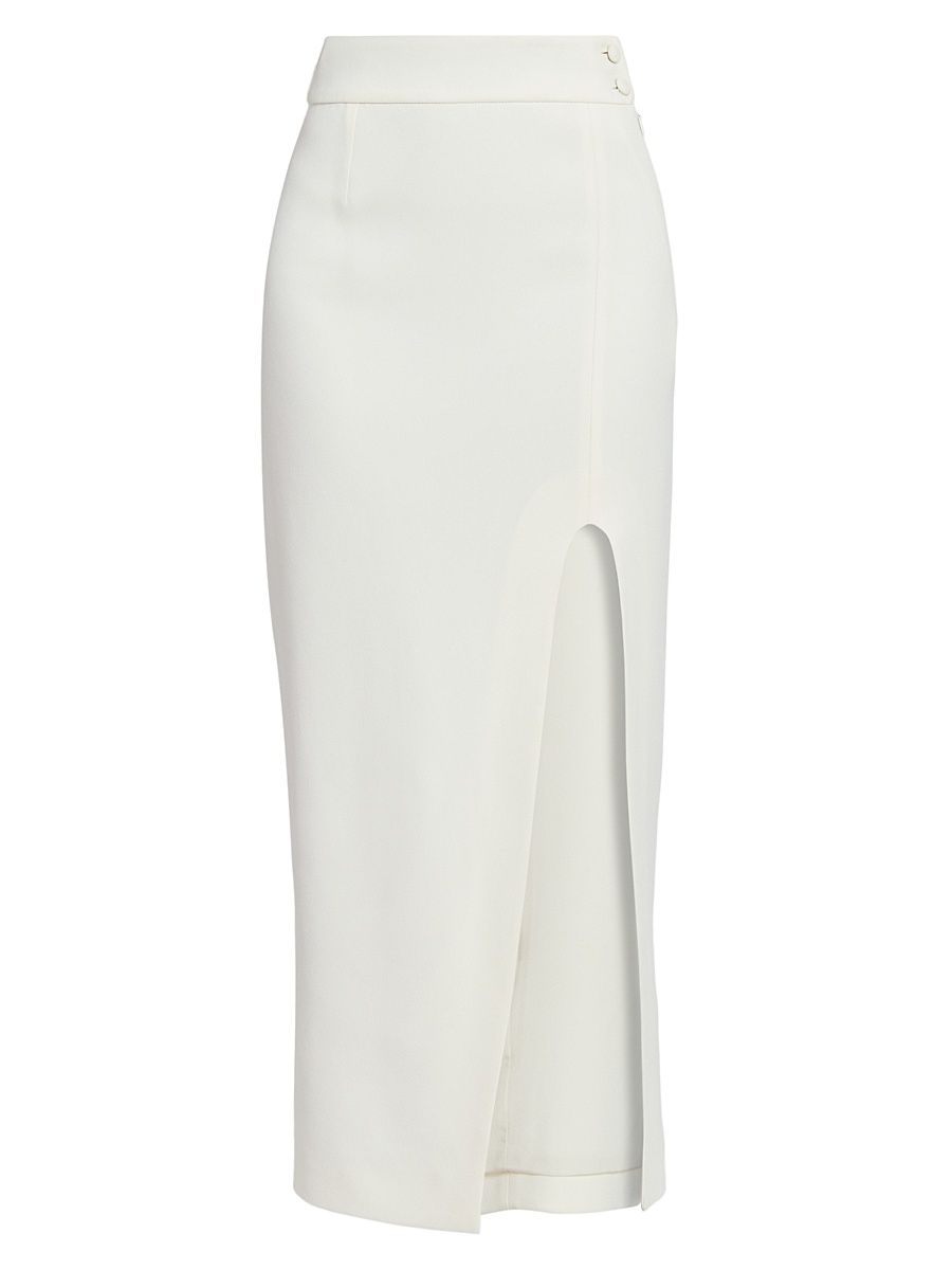 Women's Side-Split Maxi Skirt - Ivory - Size 0