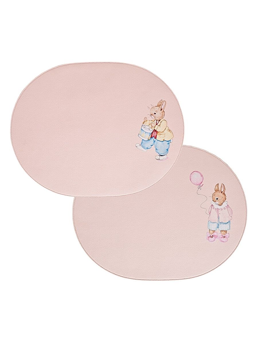 Designer Bunnies Reversible Faux Leather Placemat - Pink