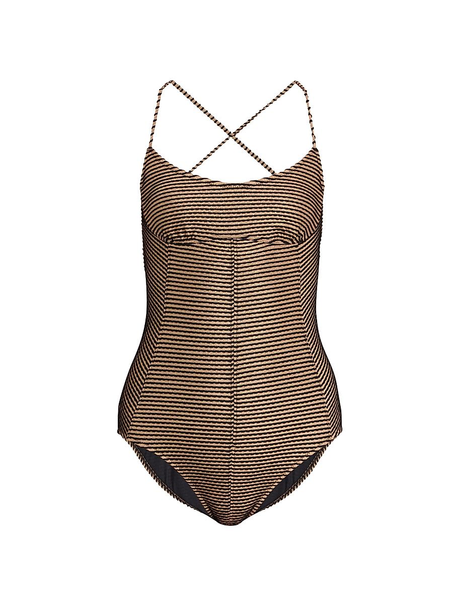 Women's Positano Scalloped One-Piece Swimsuit - Multi Pattern - Size XL