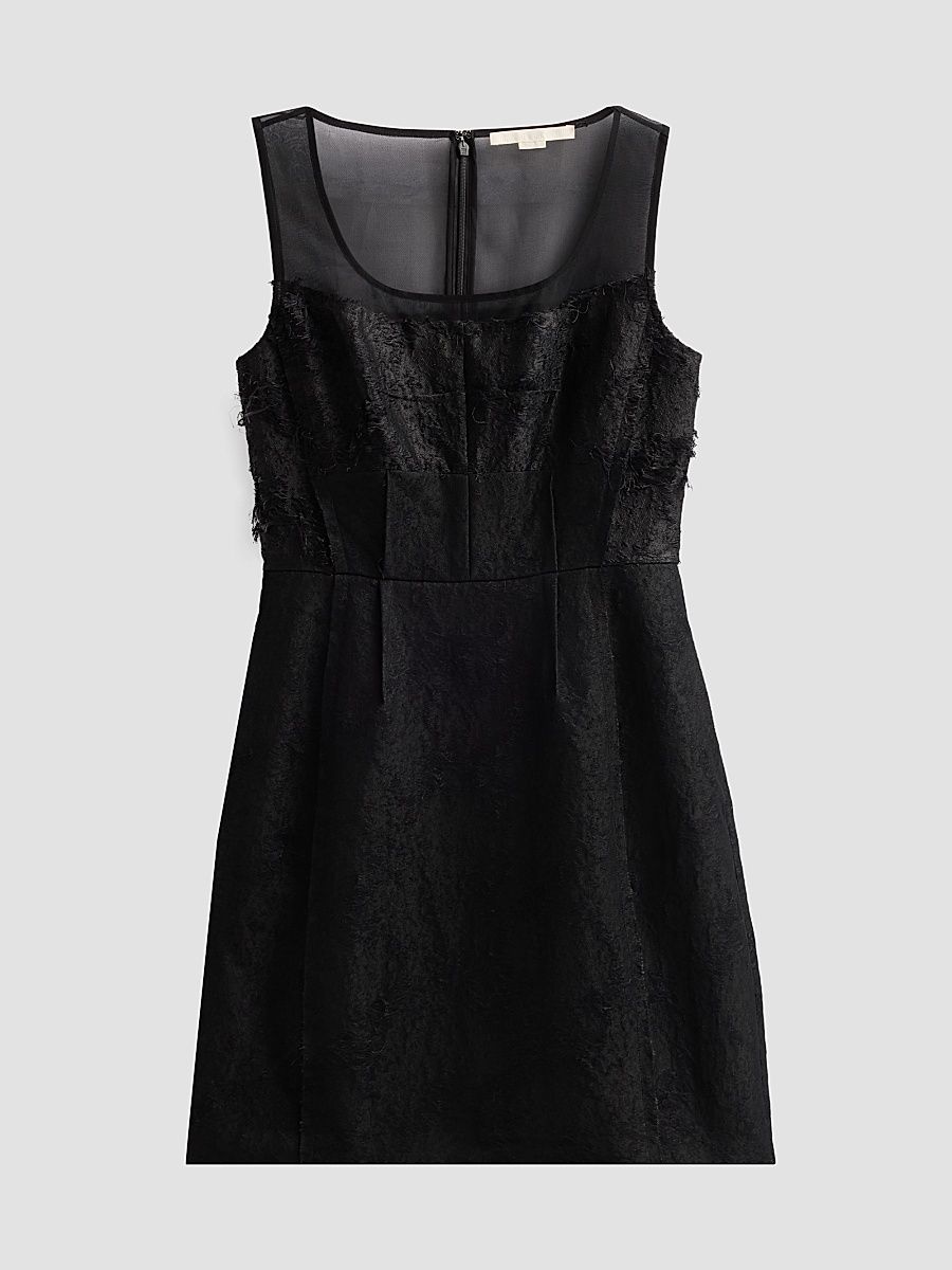 Women's Textured Fray Jacquard Mini Dress - Black - Size 14