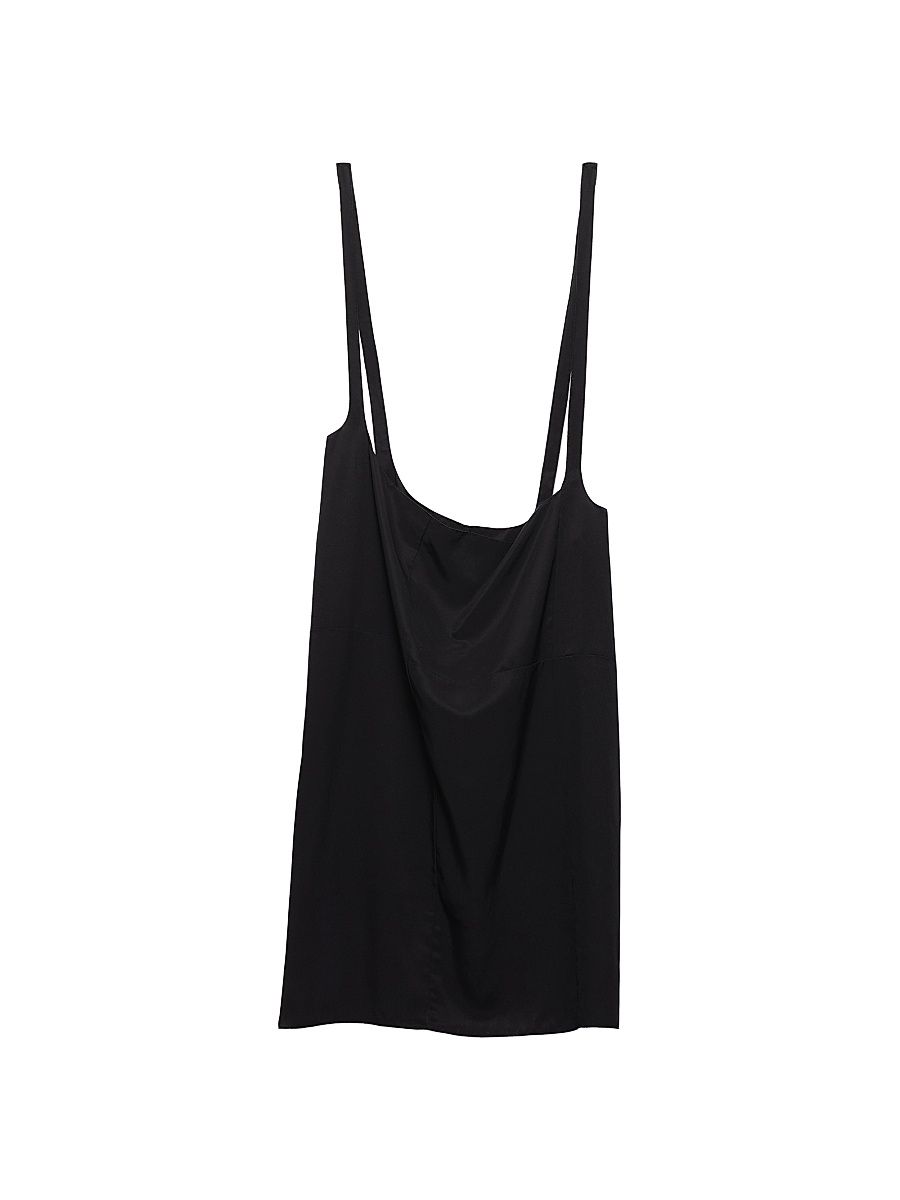 Women's Crepe Skirt with Suspender Straps - Black - Size 2