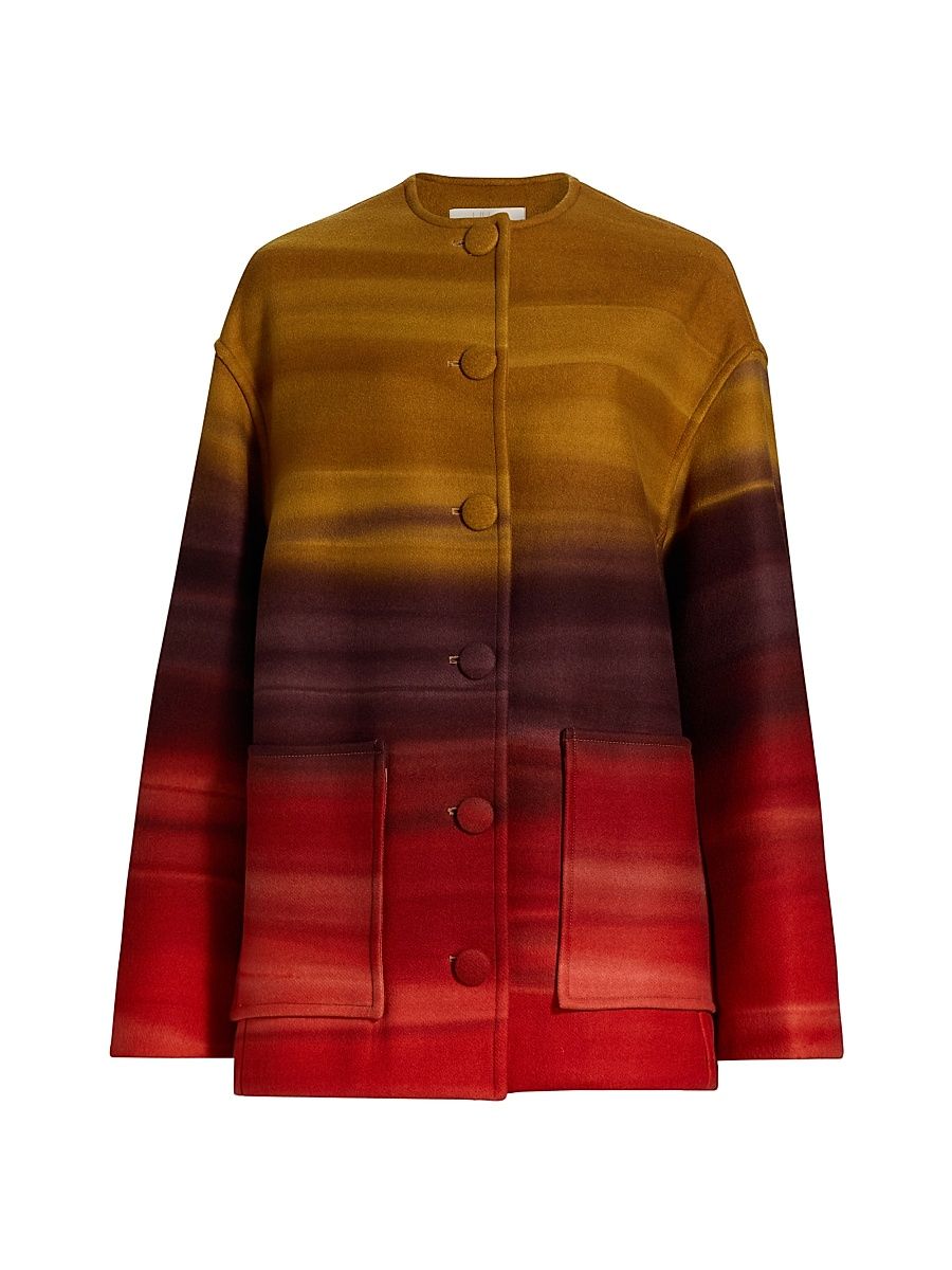 Women's Ambrose Ombré Wool-Blend Coat - Agate - Size Large
