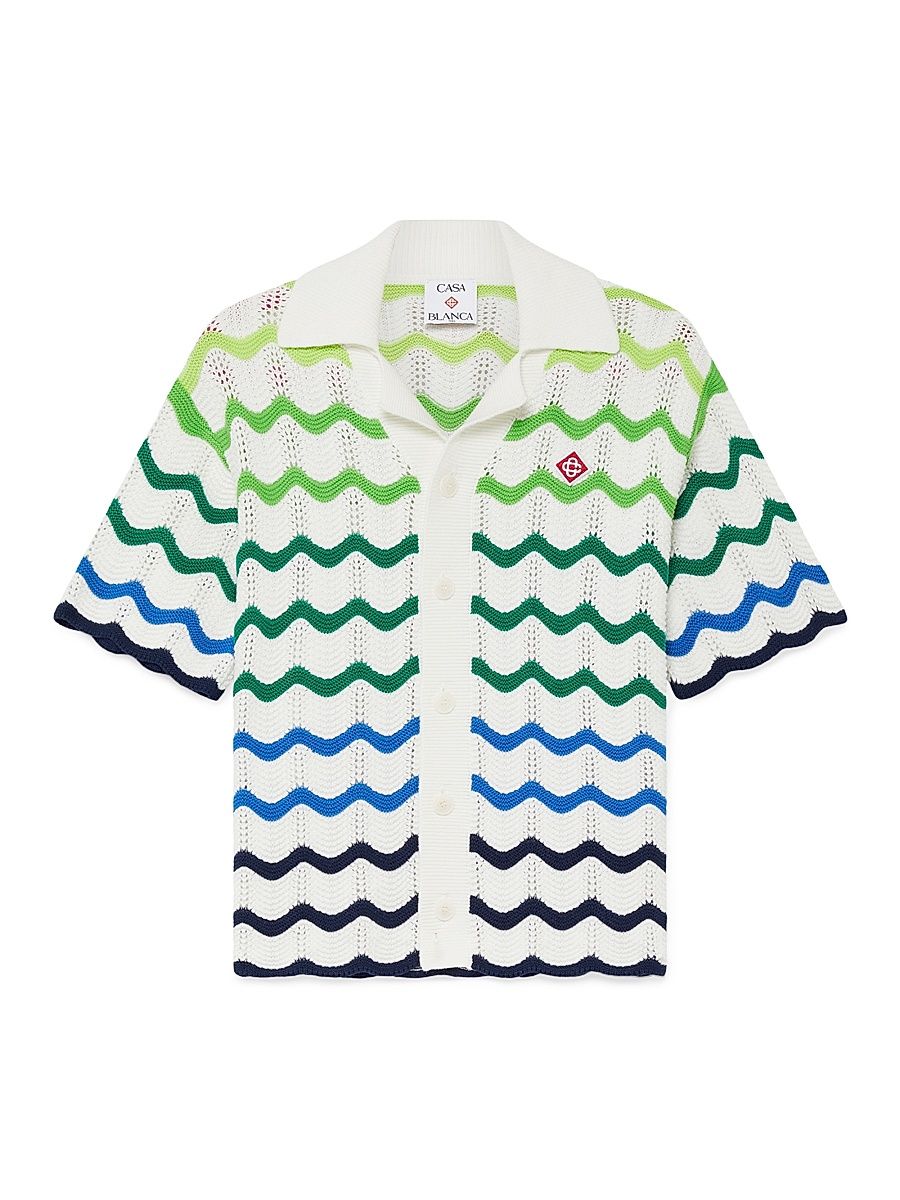 Little Boy's & Boy's Striped Wave Knit Shirt - Size 13
