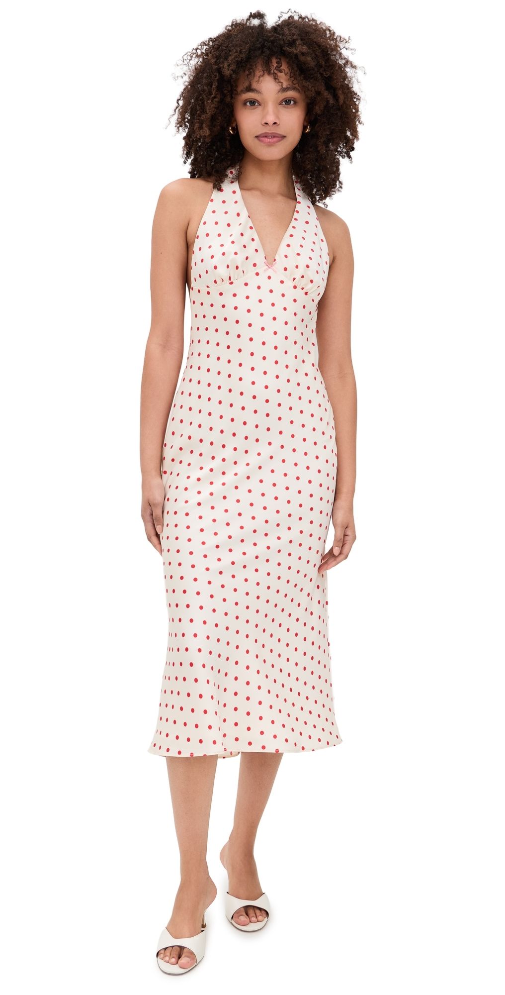 NIA La Brea Dress Ivory/Cherry M