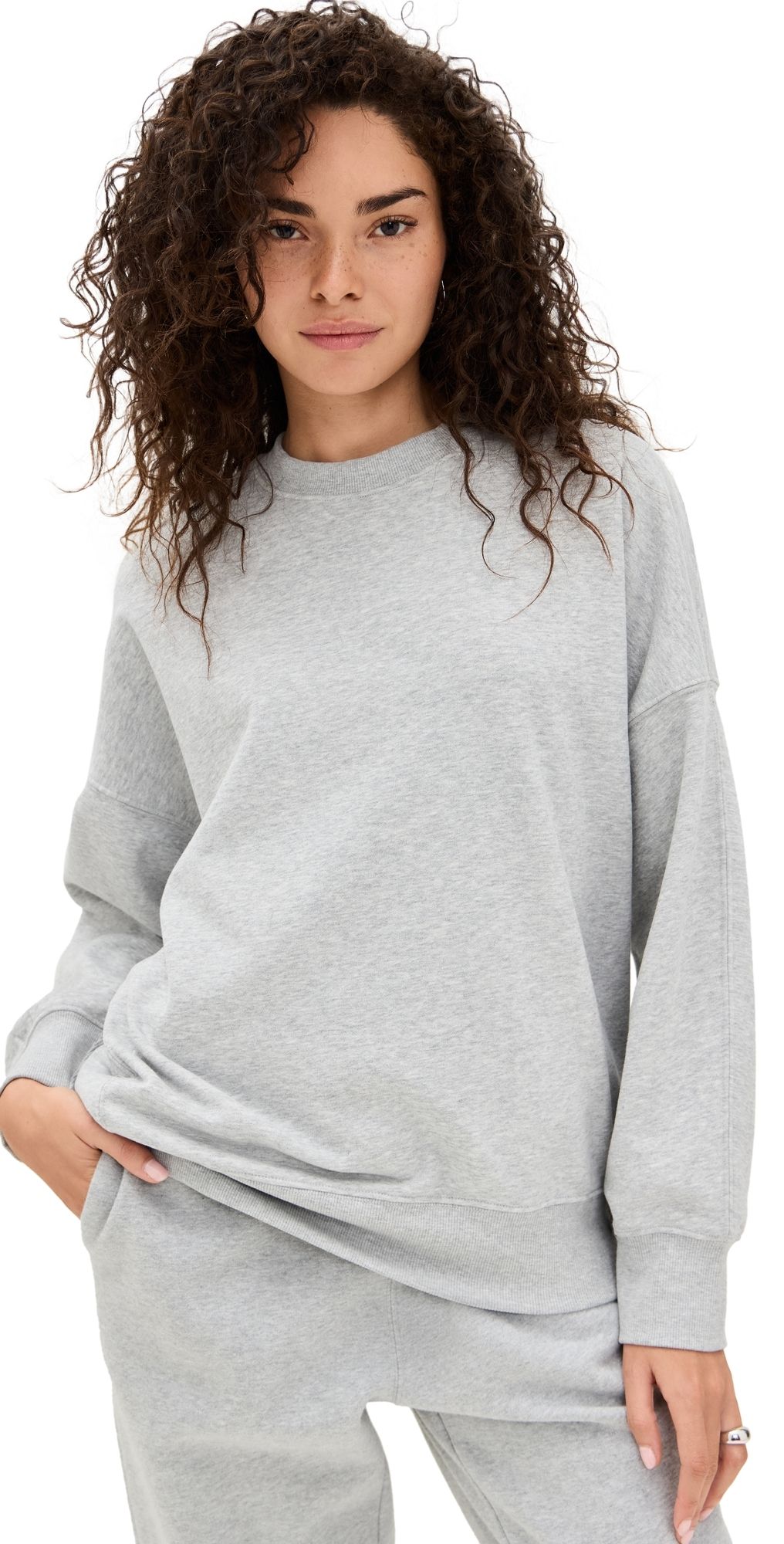 Beyond Yoga Solstice Oversized Sweatshirt Light Heather Grey M
