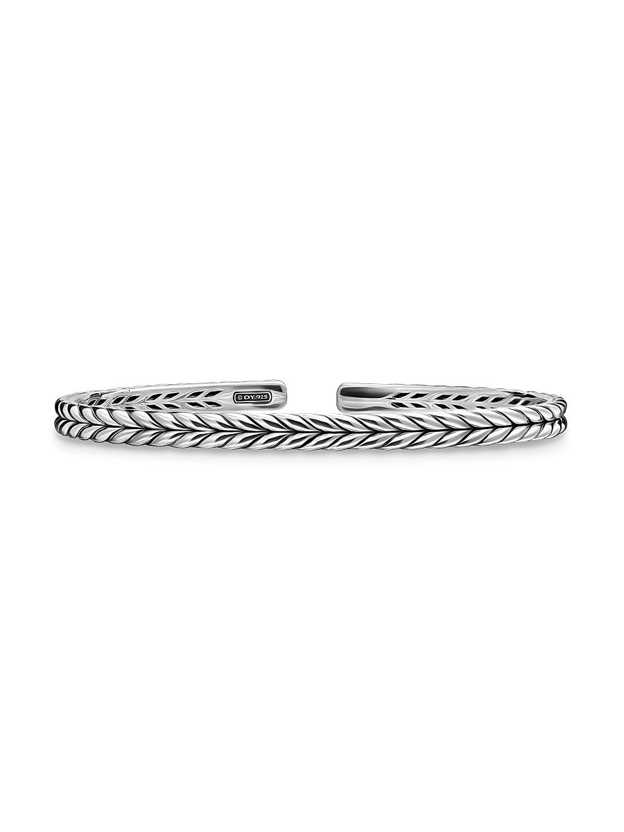 Men's Chevron Flex Bracelet in Sterling Silver, 5.2MM - Silver - Size Medium