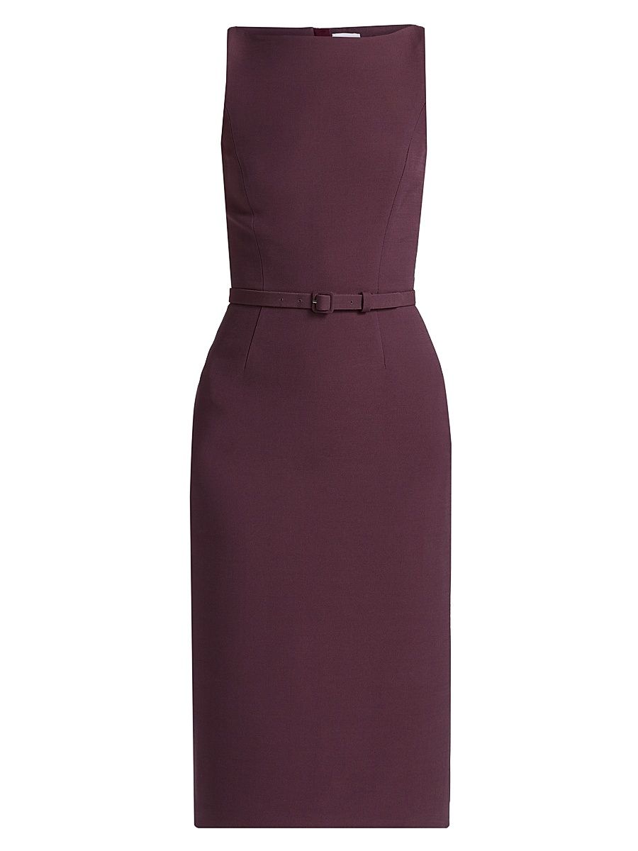 Women's Annette Wool-Silk Sheath Dress - Plum - Size 12