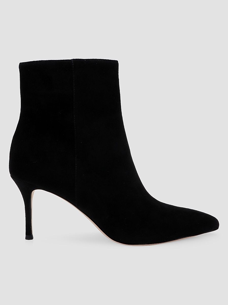 Women's Houston 75MM Suede Stiletto Booties - Black Suede - Size 6