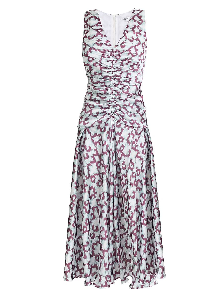 Women's Ruched A-Line Midi-Dress - Ocean Mist - Size 14