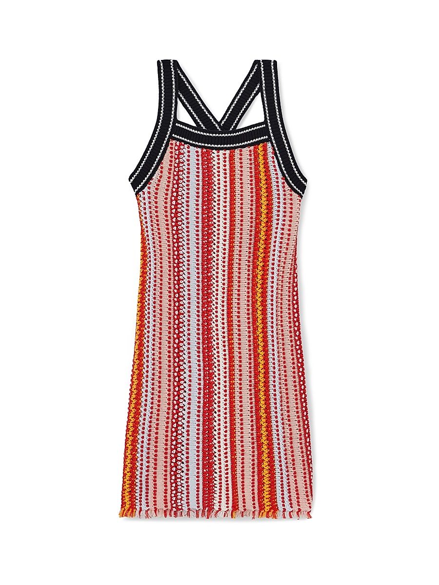 Little Girl's & Girl's Striped Crochet Knit Dress - Size 10