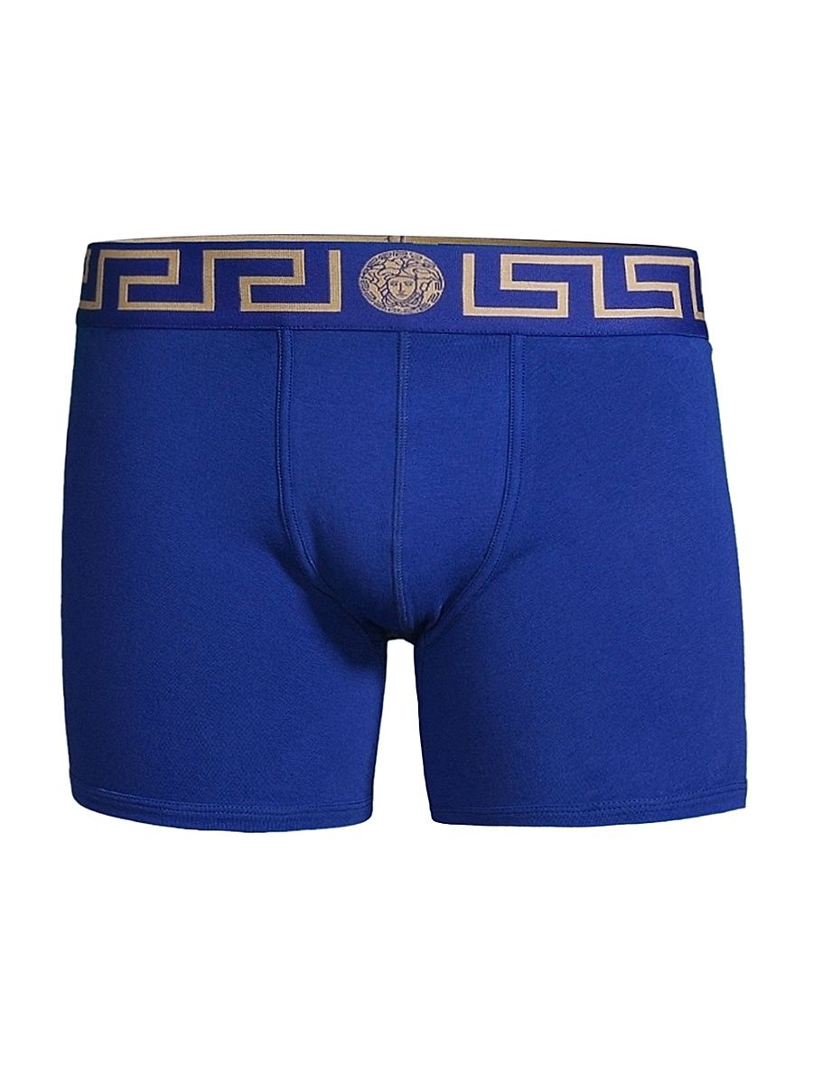 Men's Greca Waistband Jersey Trunks - Bluette Gold - Size XXL