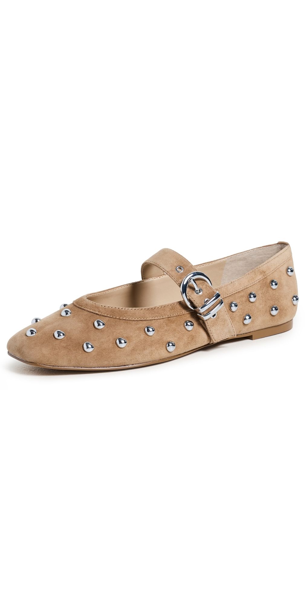 Dolce Vita Mikel Stud Flats Lt Brown Suede 6