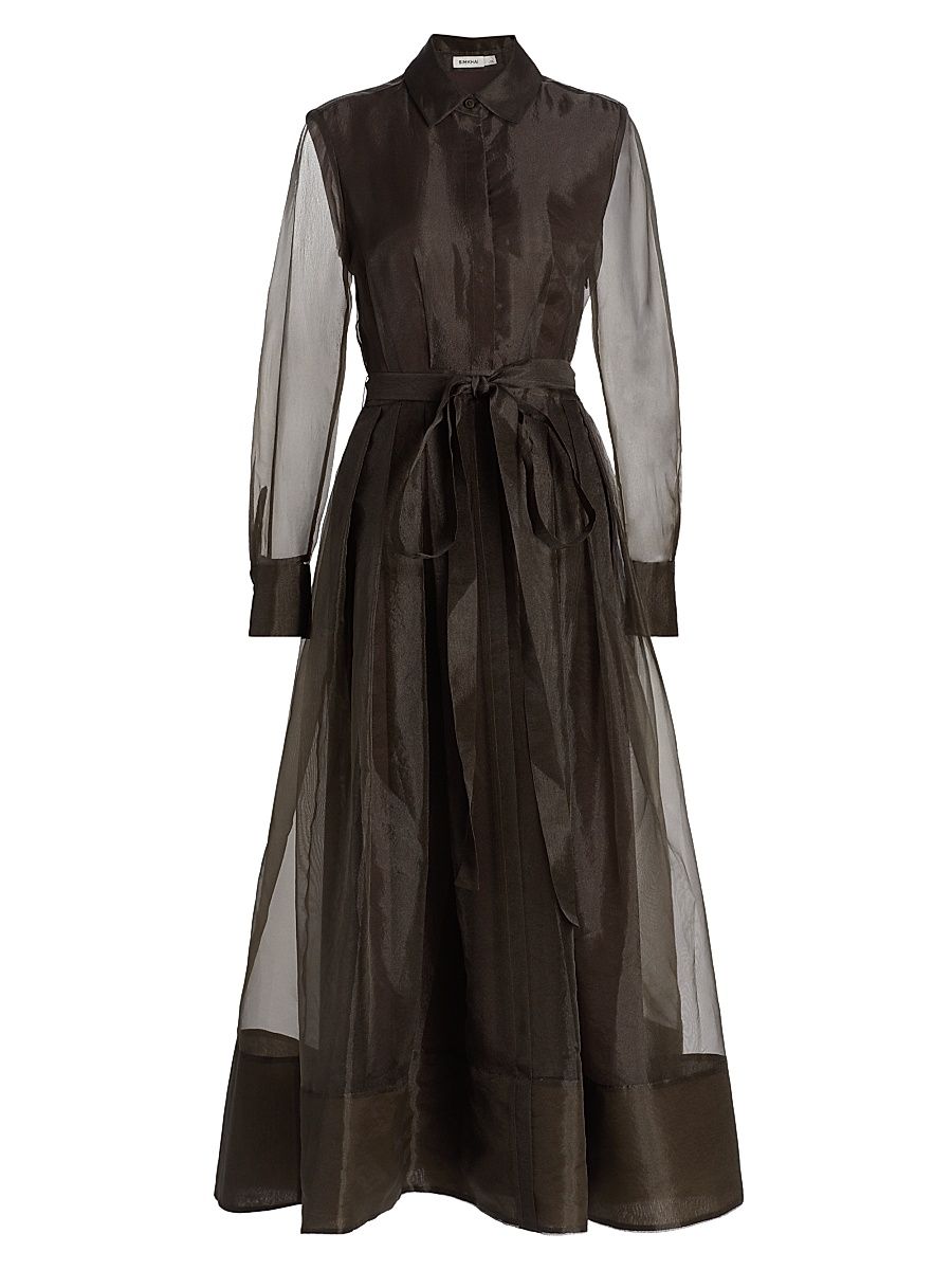 Women's Montgomery Organza Shirtwaist Gown - Chocolate - Size 6