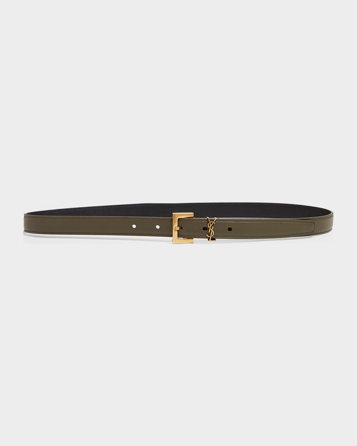YSL Monogram Leather Belt