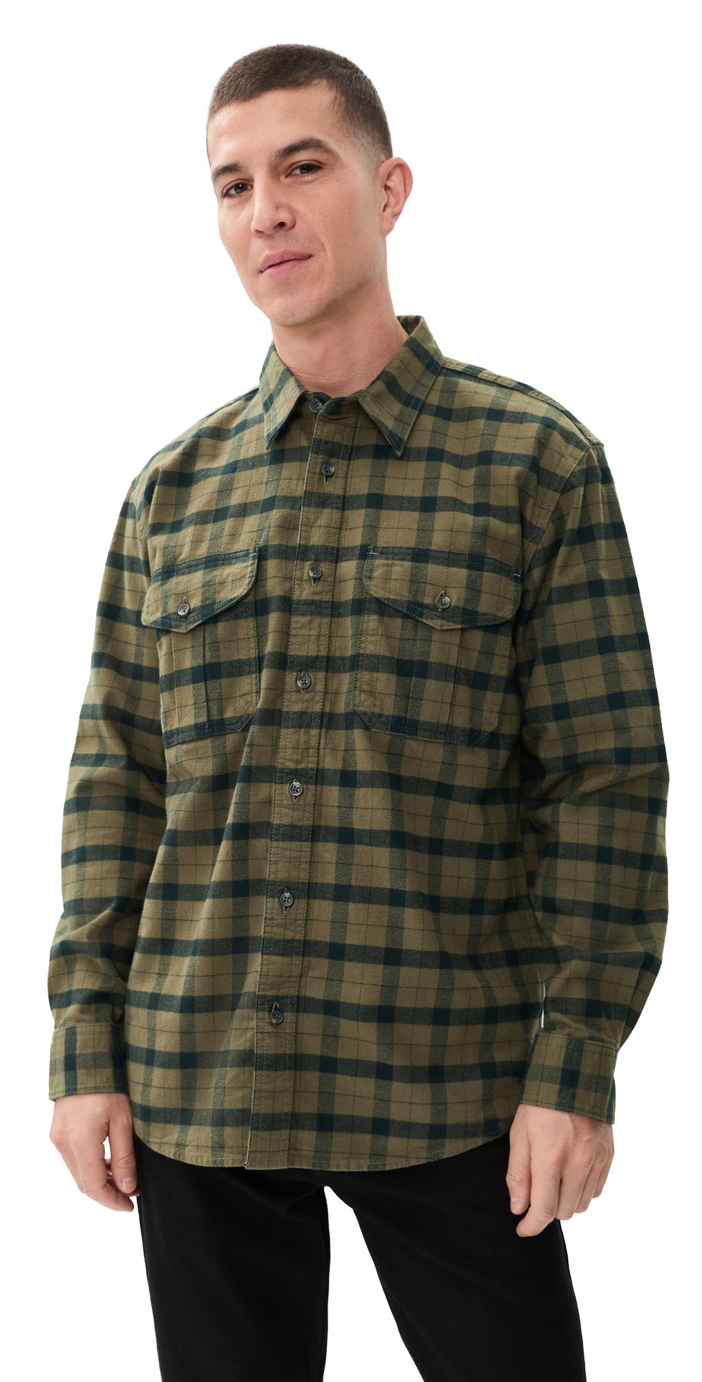 Filson Alaskan Guide Shirt Otter Green/Black Plaid M