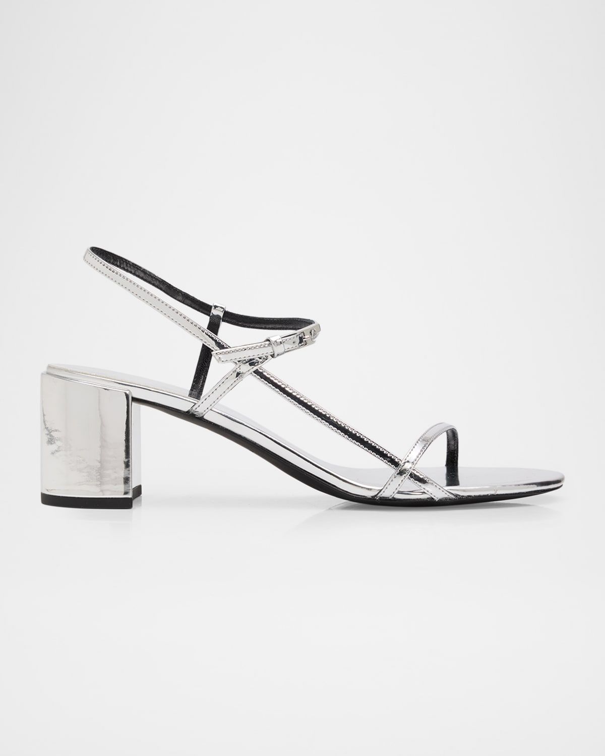 55mm Gigi Metallic Block-Heel Sandals