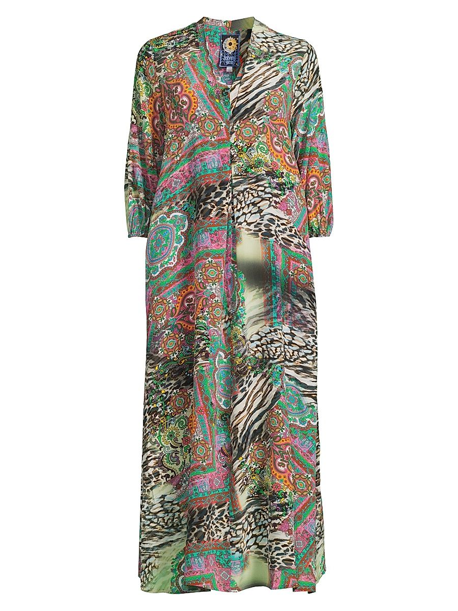 Women's Kahinu Paisley Tie Slip Dress - Paisley Tie - Size Large