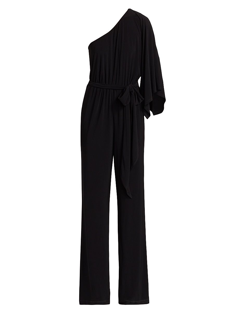 Women's Miranda One-Shoulder Jumpsuit - Black - Size Medium