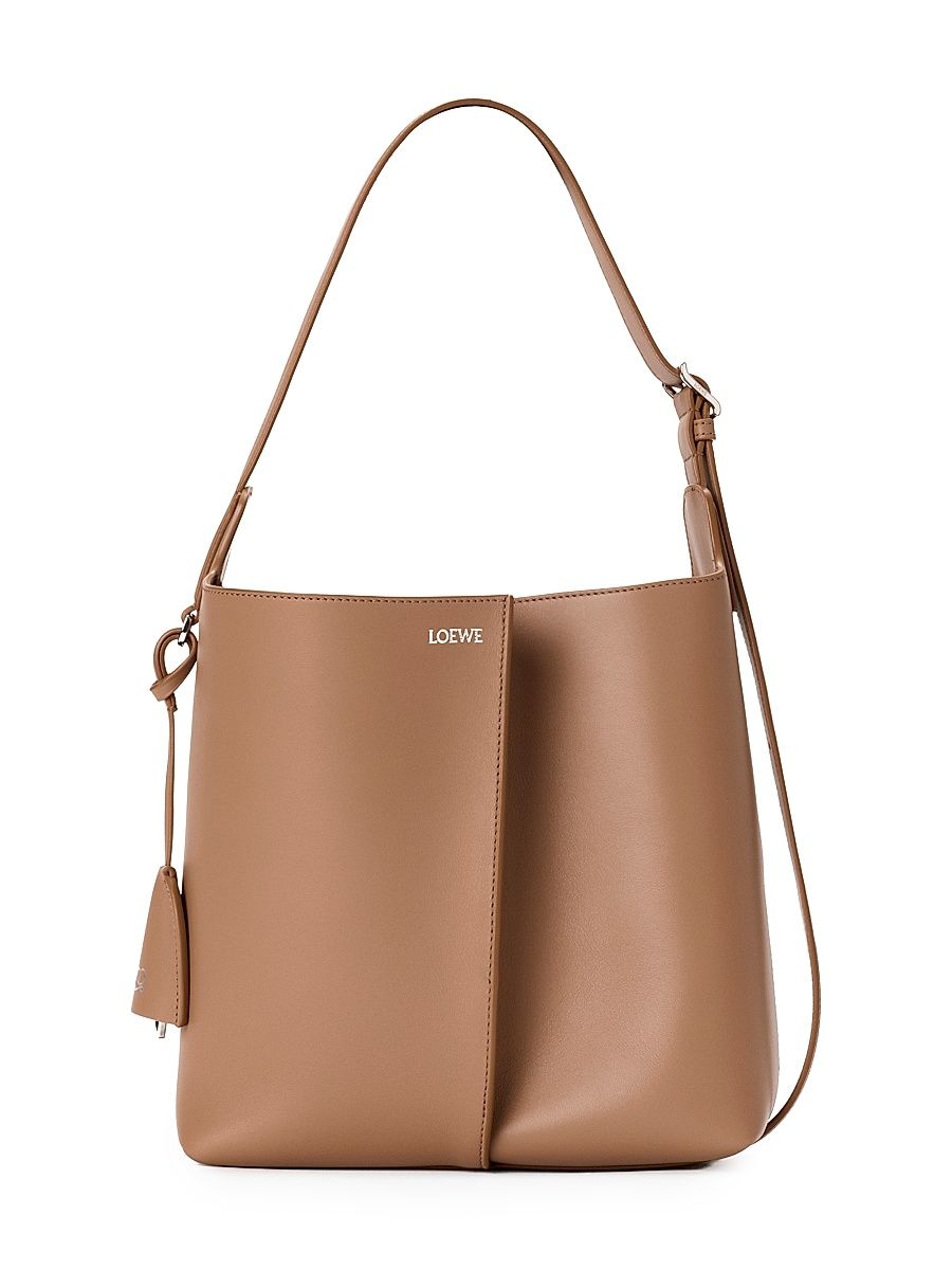Women's Bilbao Medium Leather Bucket Bag - Mocha