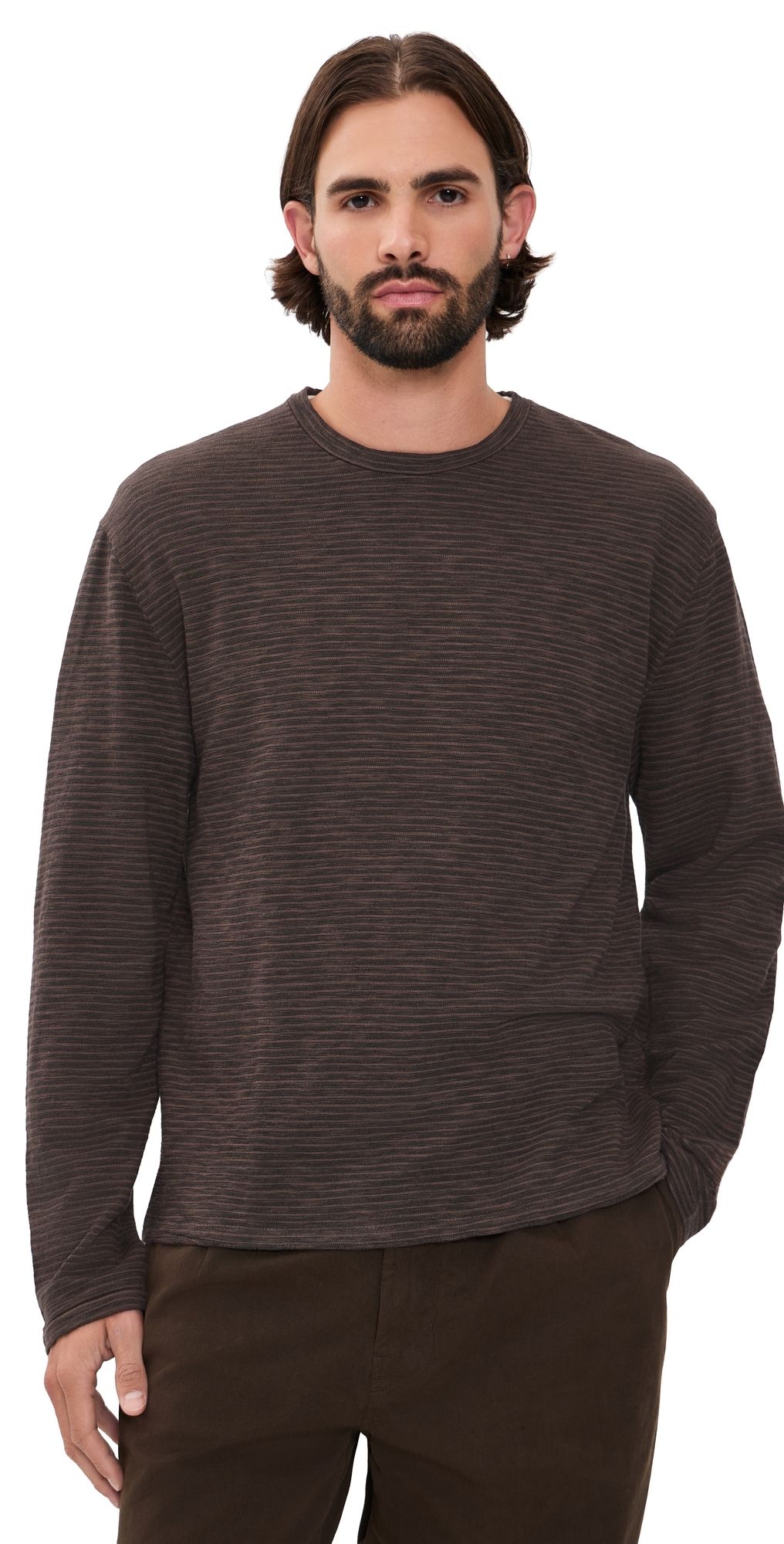 Madewell Long Sleeve Jaq Tee Dark Cocoa Stripe XXL