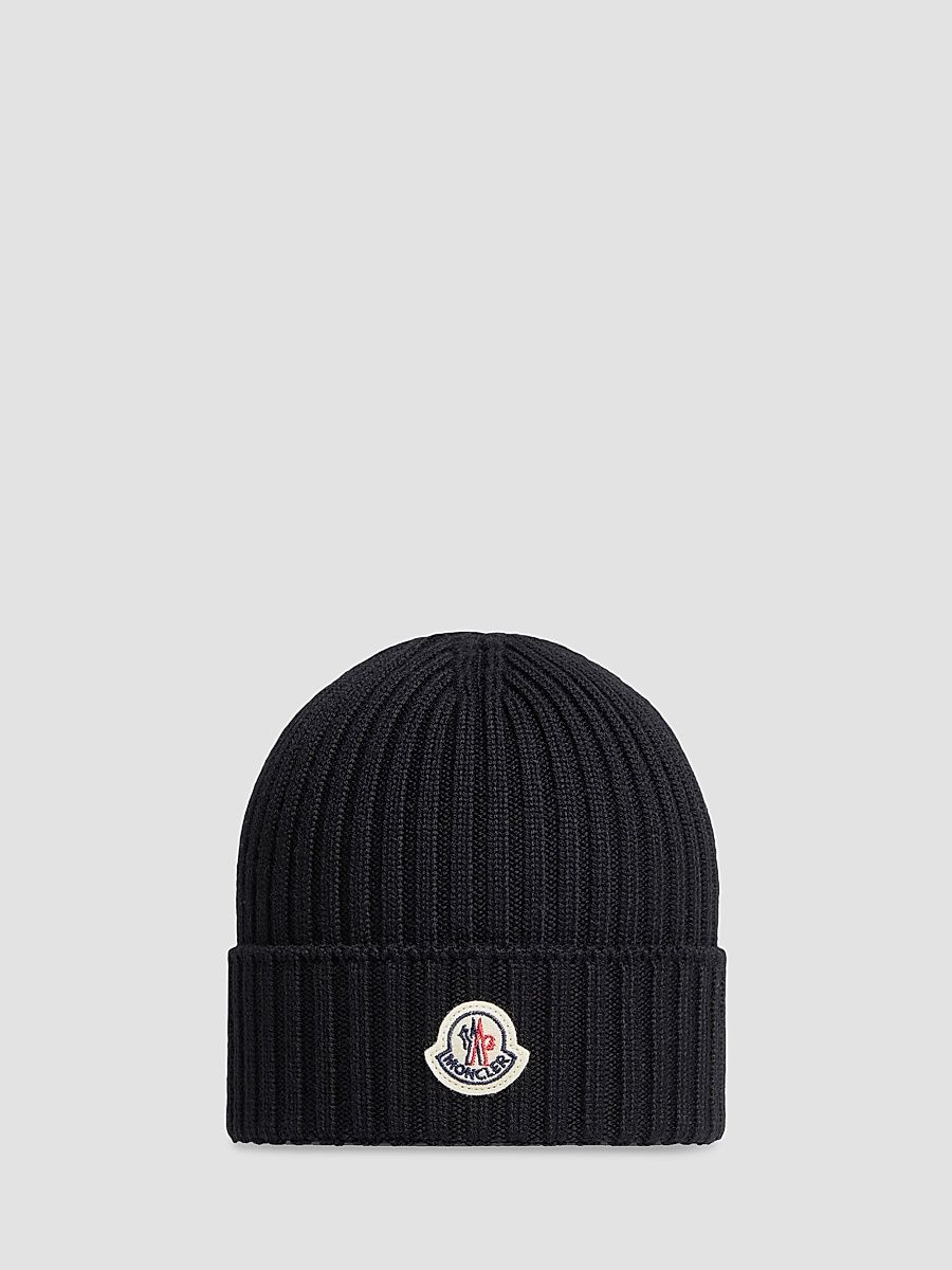 Little Boy's & Boy's Beanie Hat in Wool - Black - Size 8