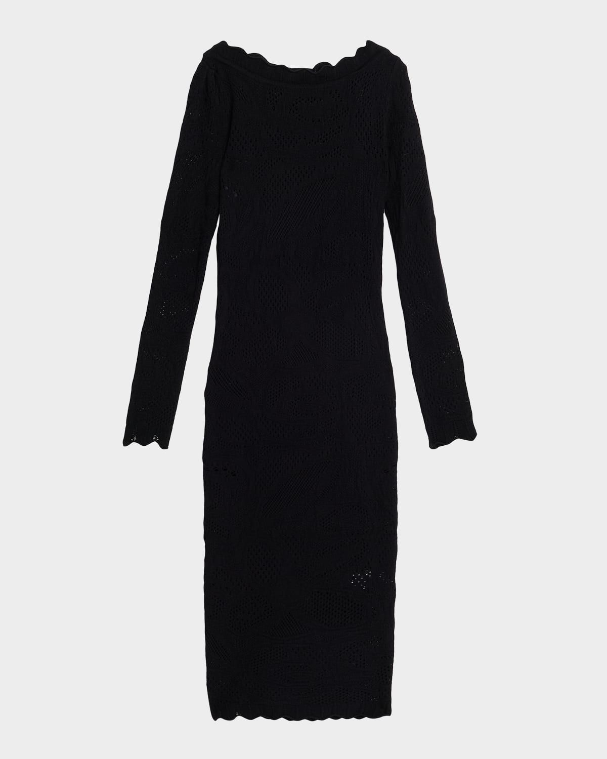 Biamka Long Sleeve Scalloped Lace Dress