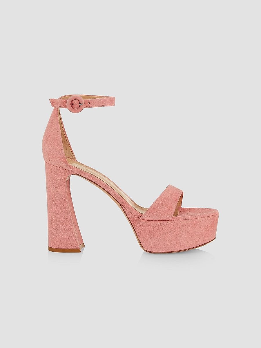 Women's Holly 70MM Suede Platform Sandals - Camellia - Size 7.5