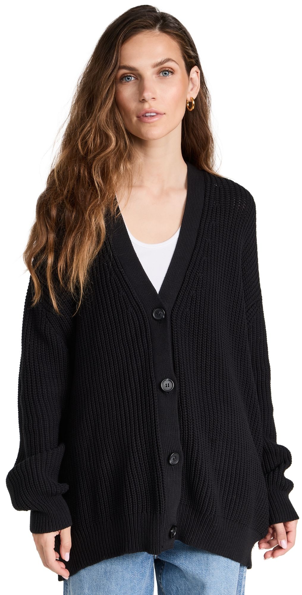 Jenni Kayne Cotton Cocoon Cardigan Black M