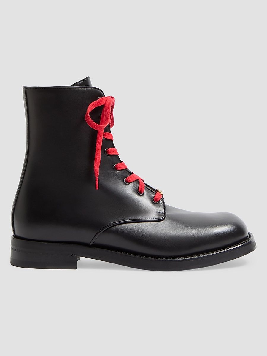 Men's Punx Calfskin Combat Boots - Black - Size 10