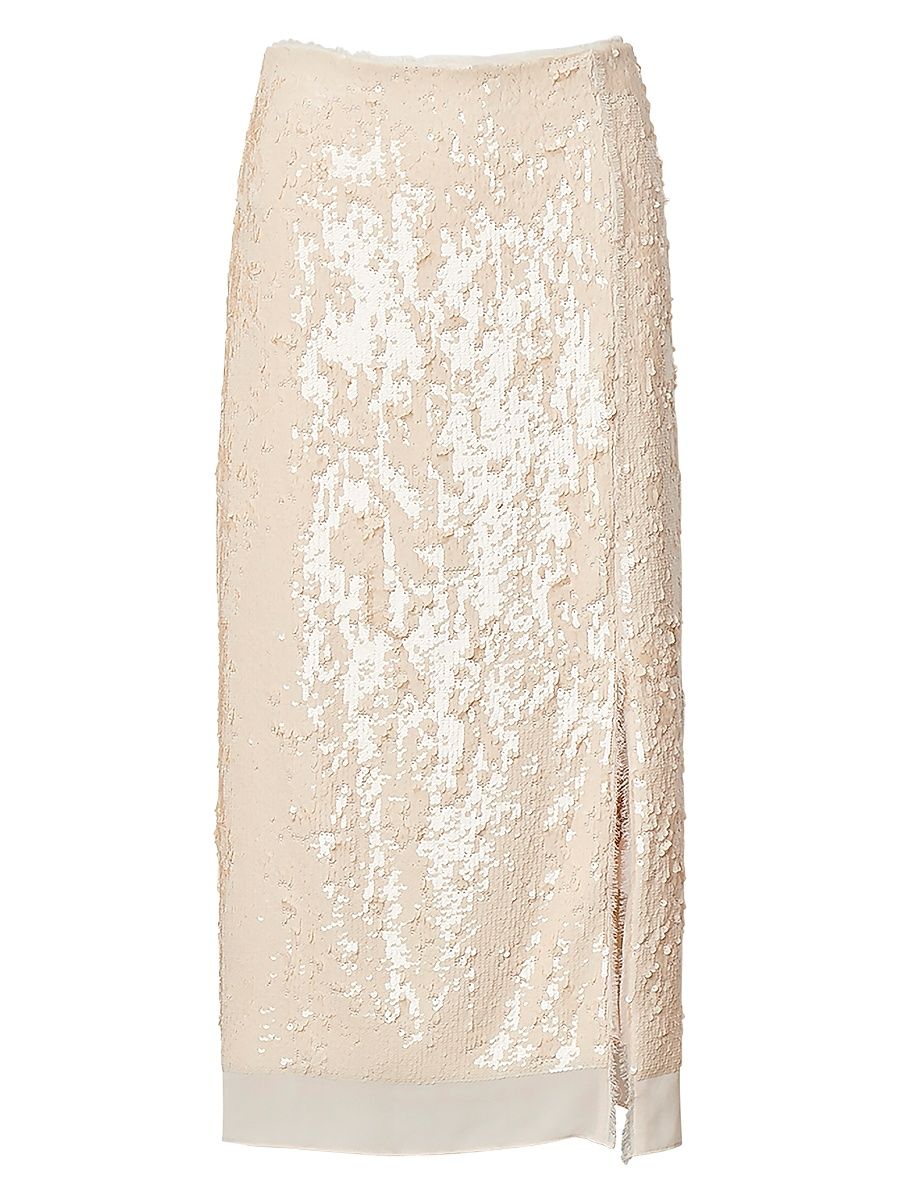 Women's Kali Sequined Midi-Skirt - Soft Pink - Size 12