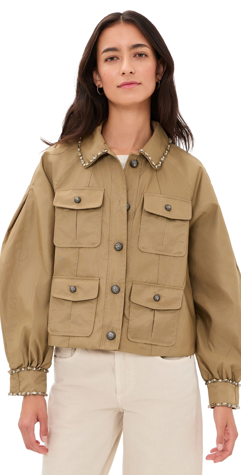 Cinq à Sept Rhinestone Chain Adami Jacket brown sandstone S