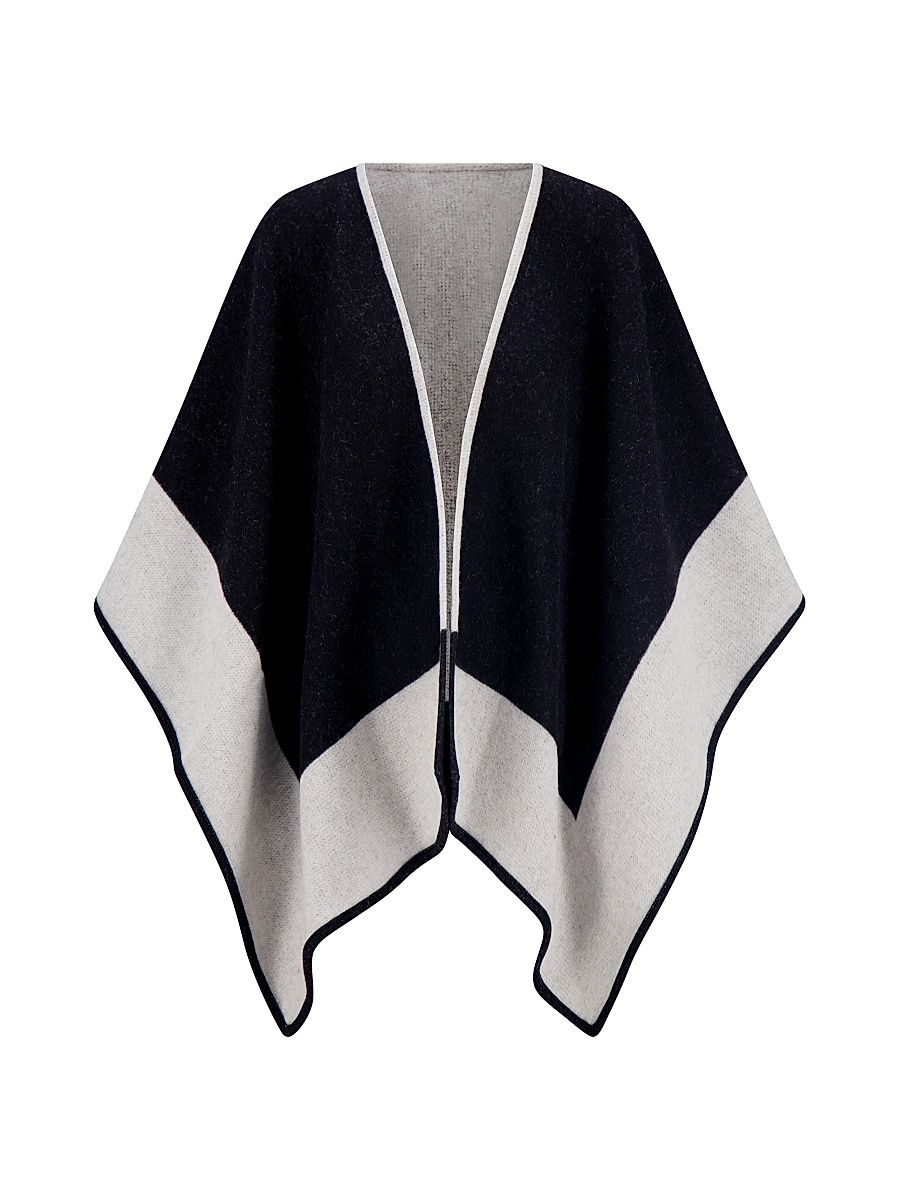 Gorski Women's Reversible Select Wool Cape - Black