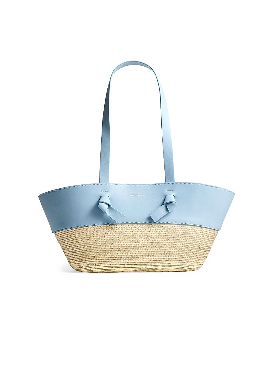 Women's Knot Basket Palm & Leather Small Tote Bag - Danube