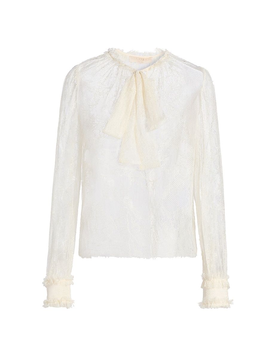 Women's Iliana Tieneck Lace Blouse - Pearl - Size 12