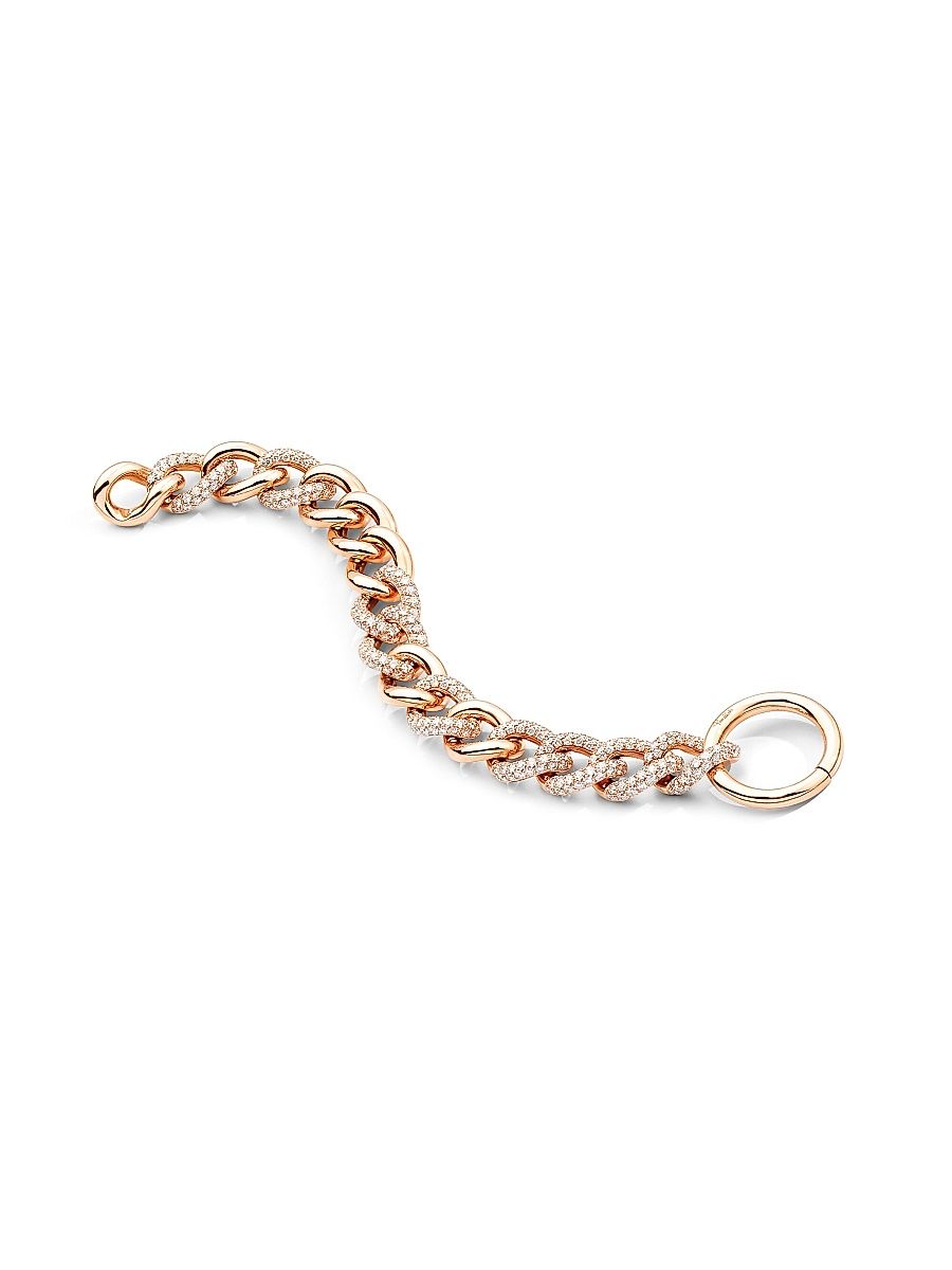 Women's Catene 18K Rose Gold & Diamond Bracelet - Size Medium