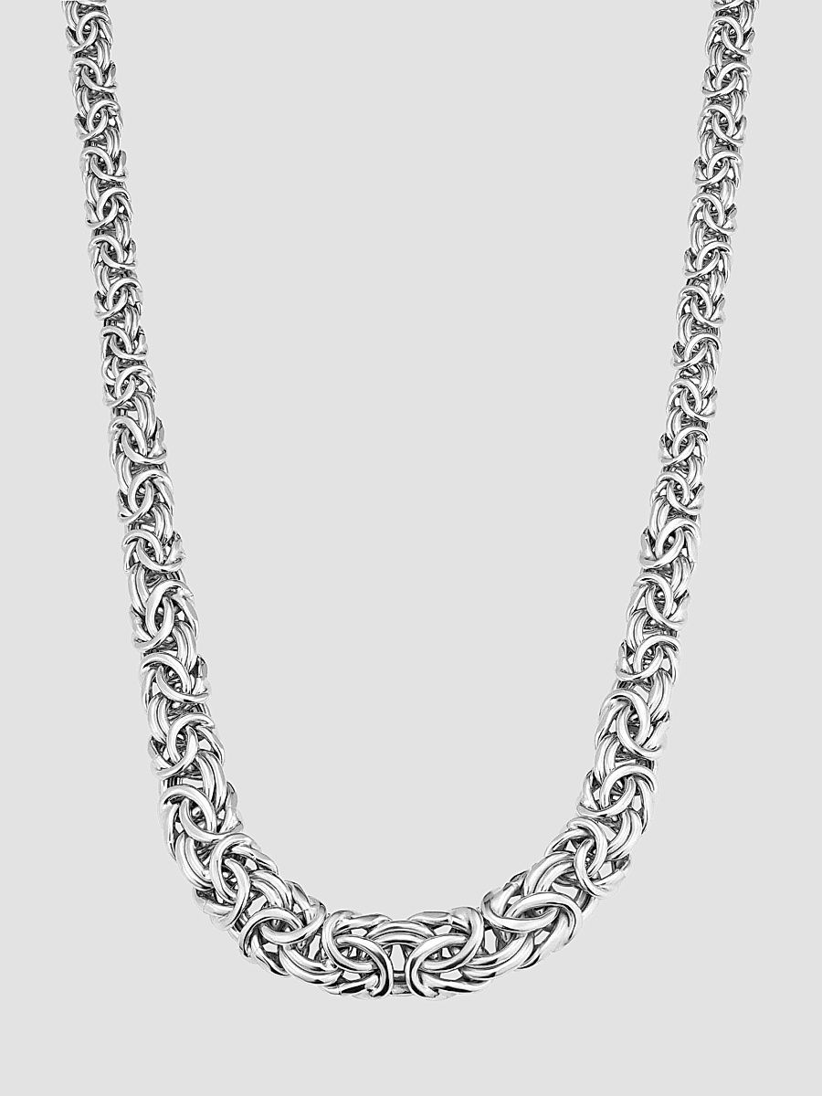 Women's Byzantine Artisan Graduated Necklace in Sterling Silver - Silver - Size 17