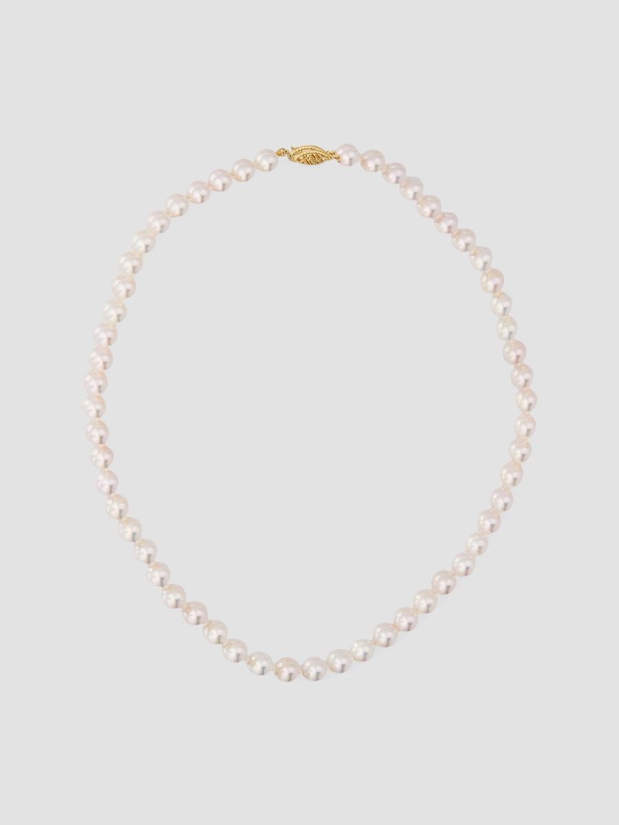 Women's 18K Yellow Gold & Akoya Pearl Necklace/6.5MM-7MM - Yellow Gold