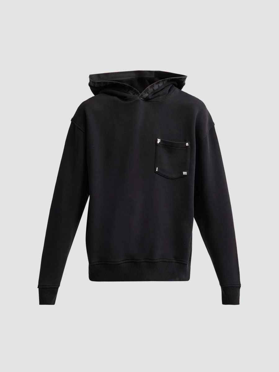Palm Angels Men's Palm Tree Oversized Hoodie - Black Off White - Size XXL